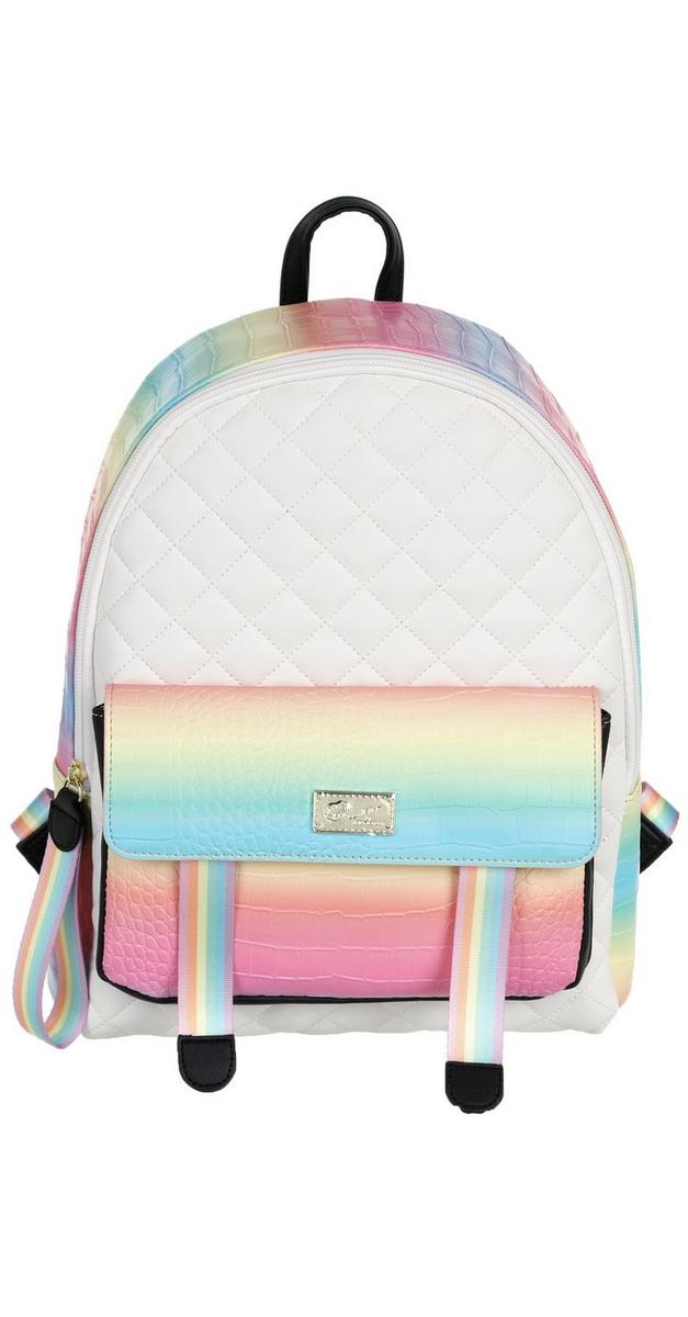 pink quilted backpack