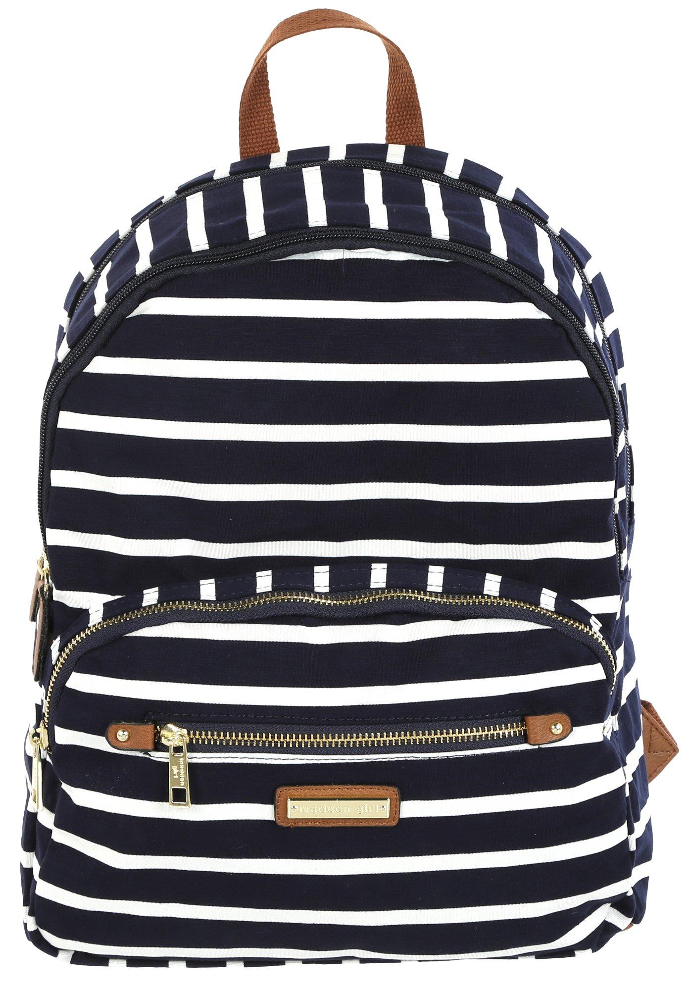 madden girl striped canvas backpack