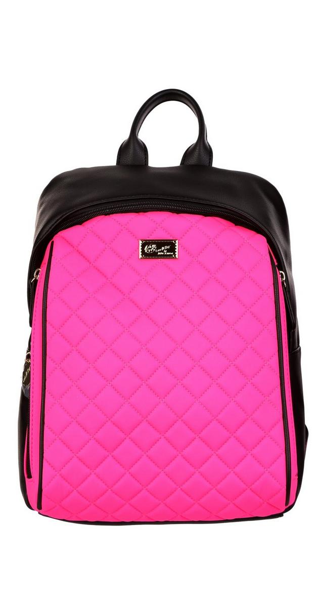 pink quilted backpack