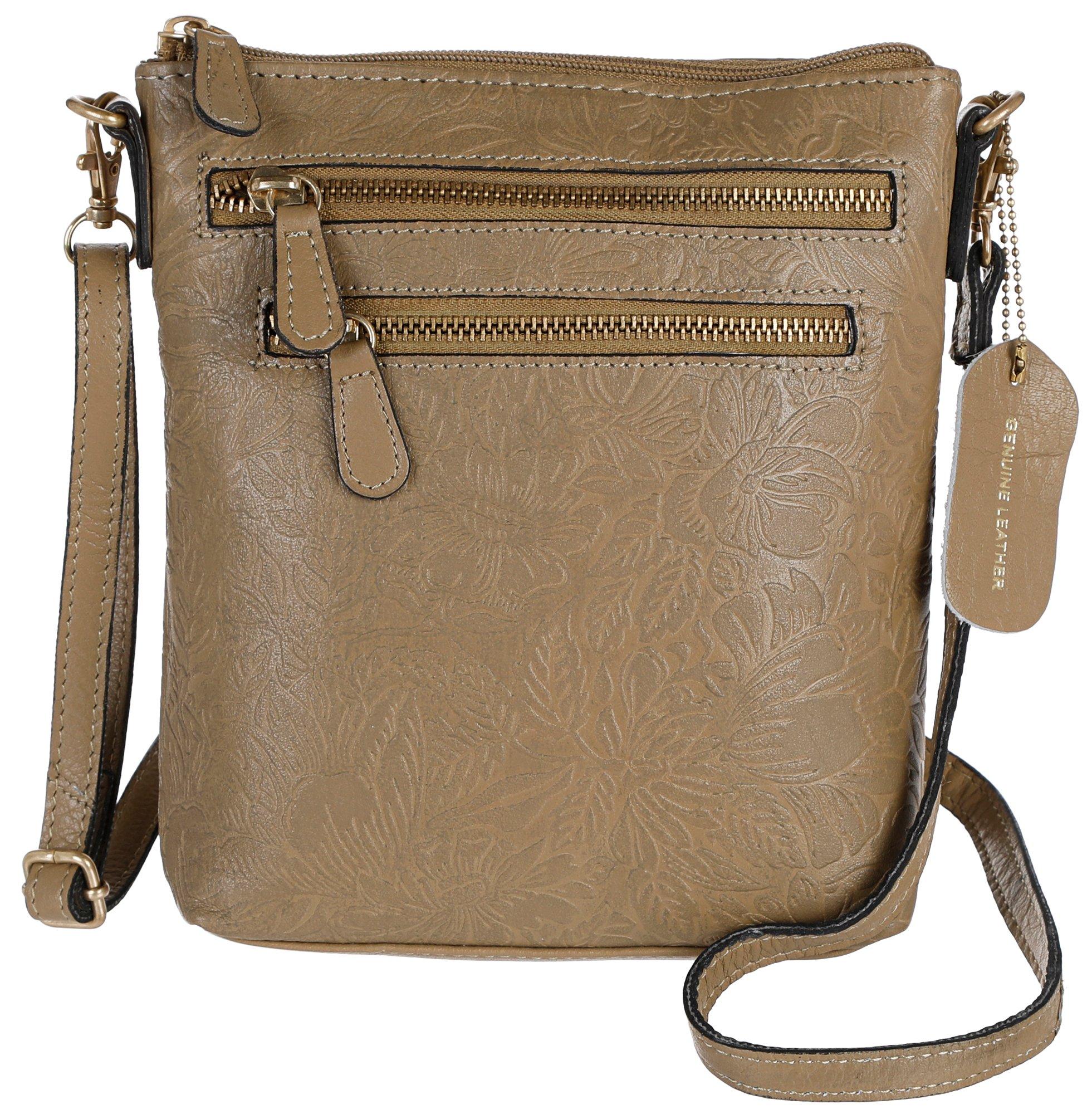 tooled leather crossbody