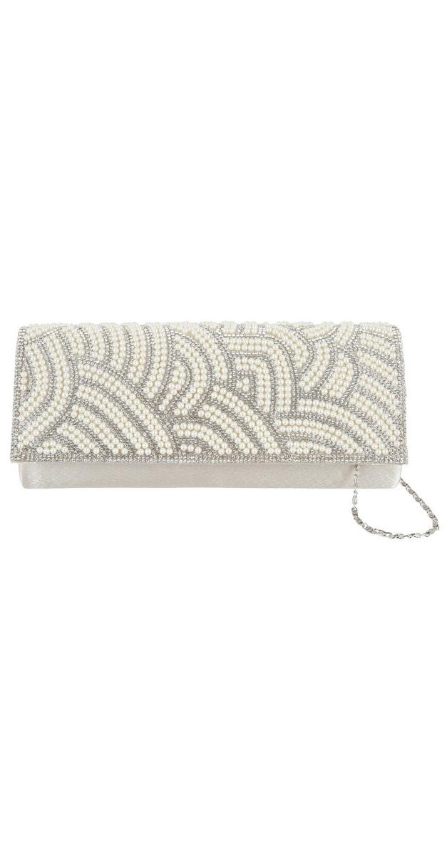 white embellished clutch