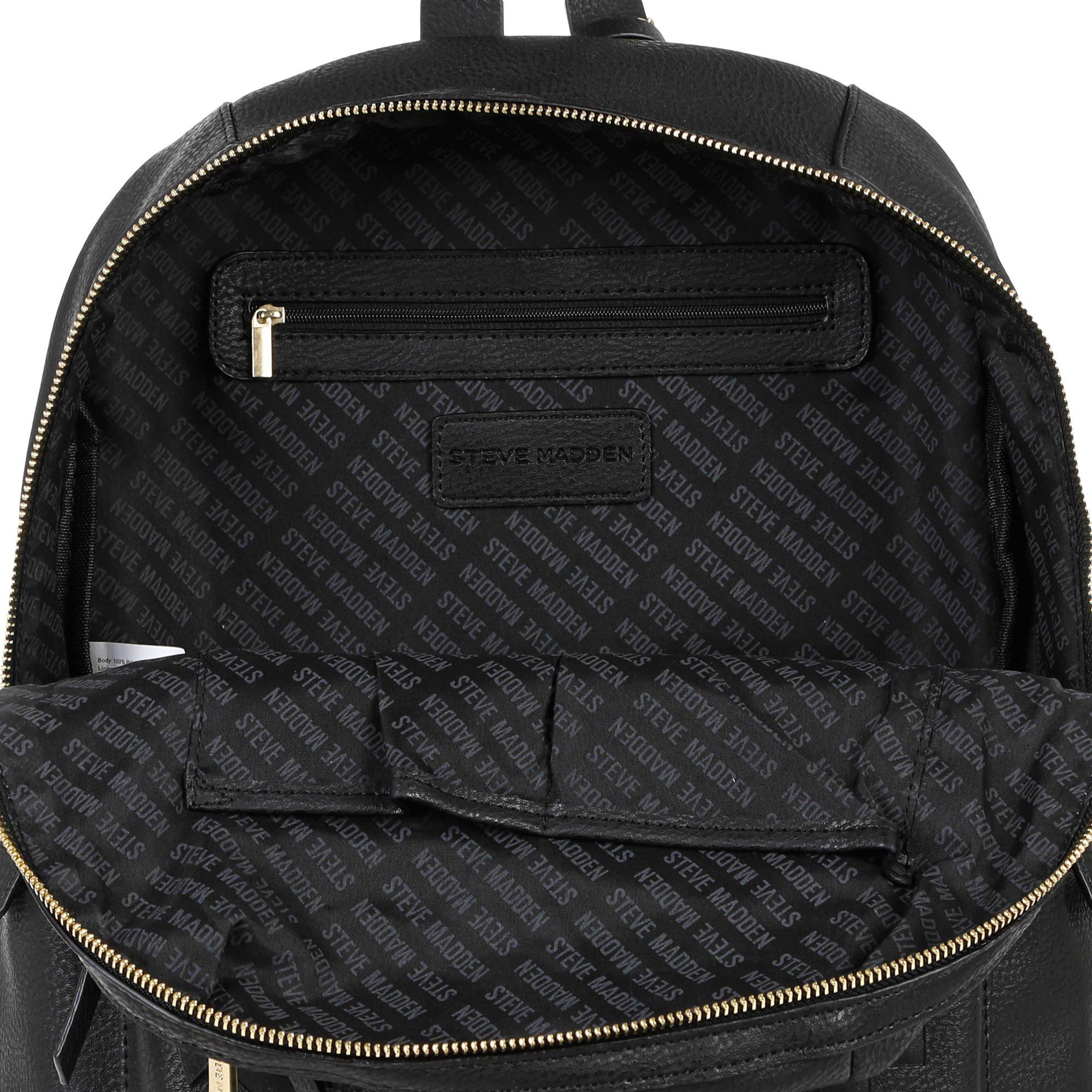 steve madden black leather backpack