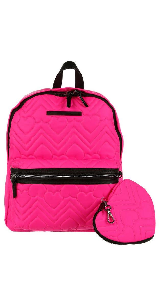 pink quilted backpack