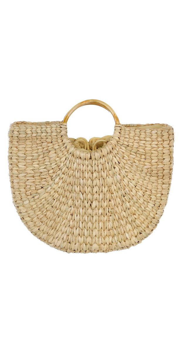 drawstring straw bag