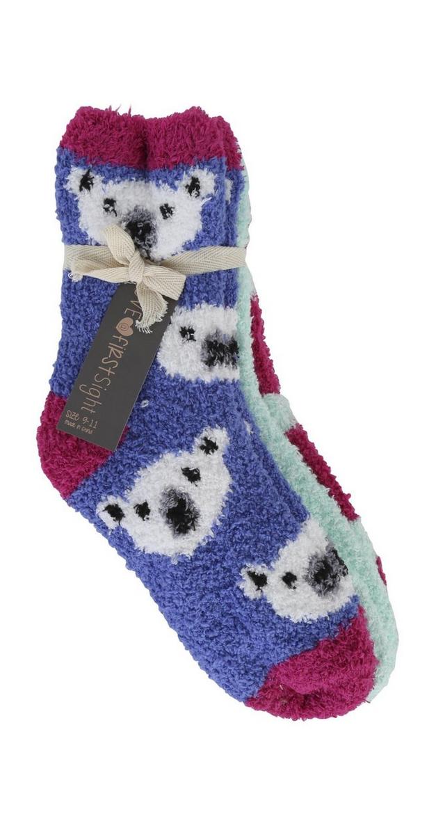 Cozy Koala 3 Pc Crew Sock Set | Burkes Outlet