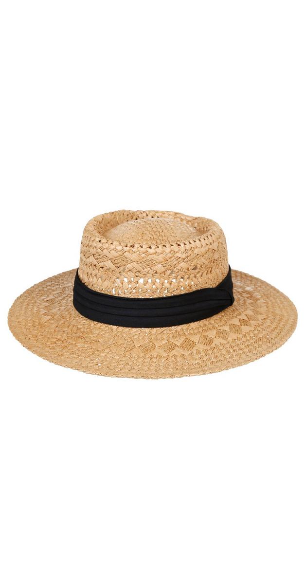 Women's Straw Gaucho Hat Natural/Black Burkes Outlet