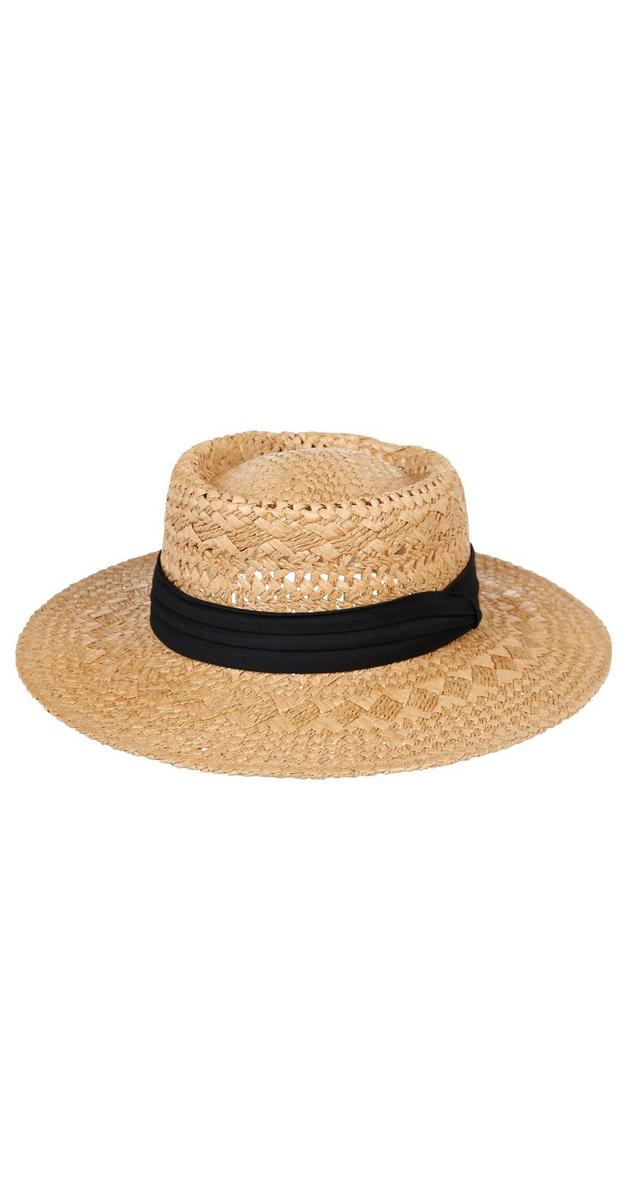 Women's Straw Gaucho Hat - Natural/Black | Burkes Outlet