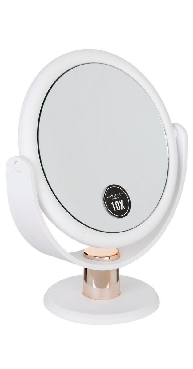 Dual Sided Round Vanity Mirror White Multi Burkes Outlet