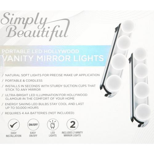 Portable Vanity Mirror Lights Burkes, Vivitar Portable Led Hollywood Vanity Mirror Lights