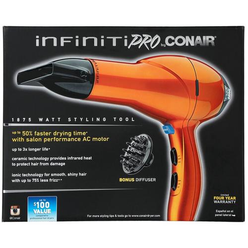 Infinitipro Salon Performance Hair Dryer Orange Burkes Outlet