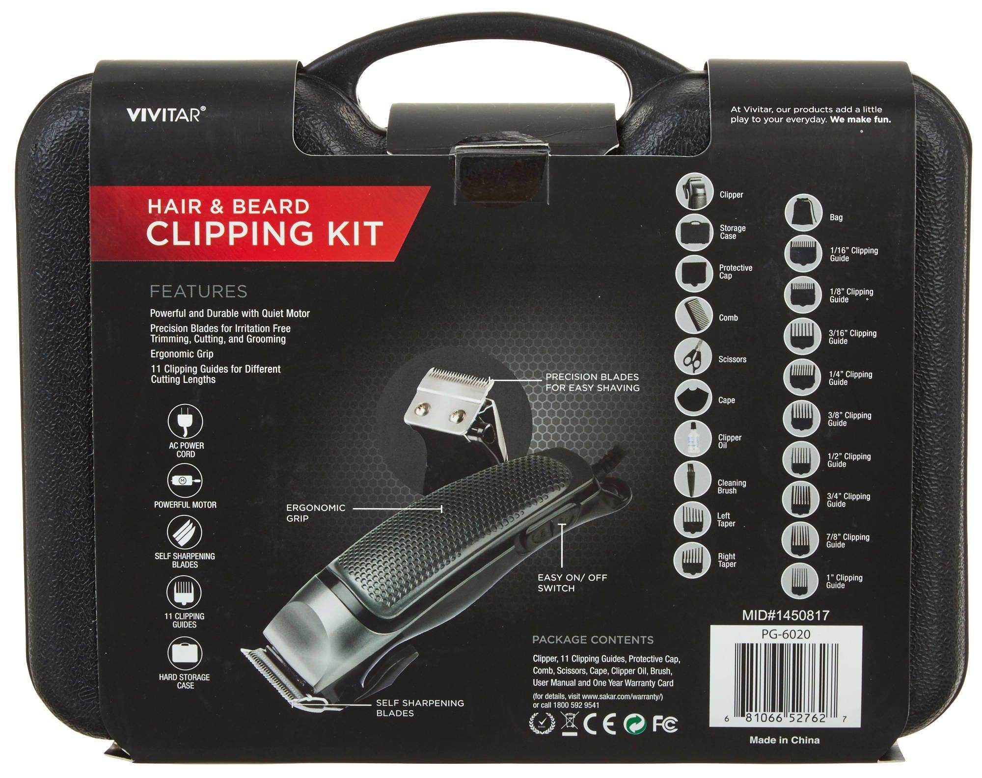 vivitar hair & beard clipping kit