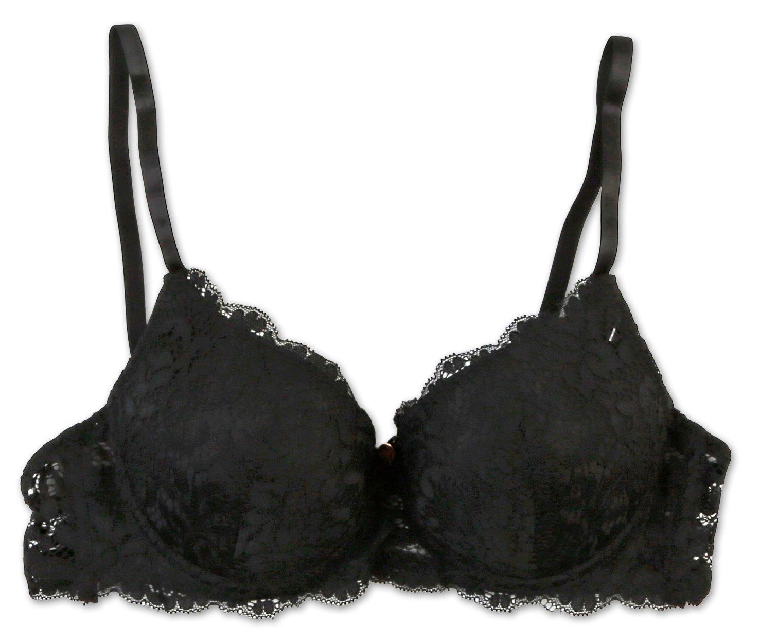 Women's Lace Push-Up Bra - Black | Burkes Outlet