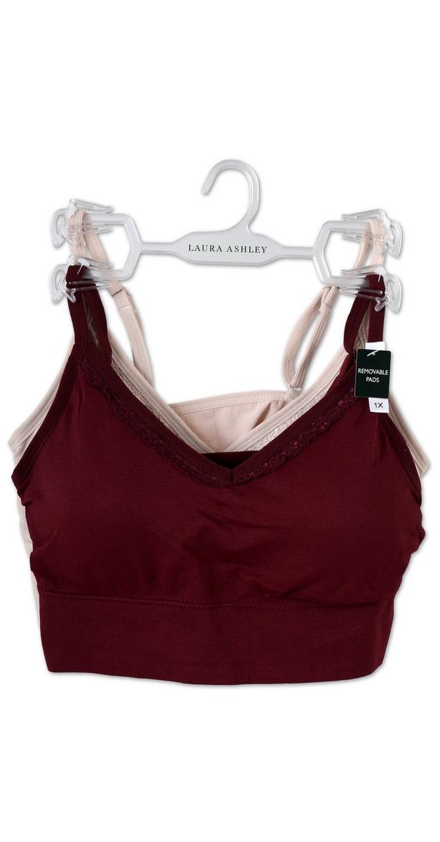 2 Pk Seamless Bras Burgundy Burkes Outlet
