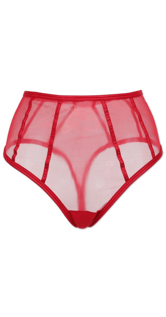 Free People Juniors Mesh High Waist Thong - Red | Burkes Outlet