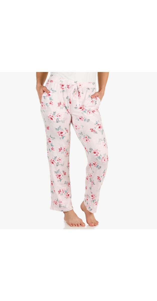 Women's Floral Print Pajama Pants Pink Multi Burkes Outlet