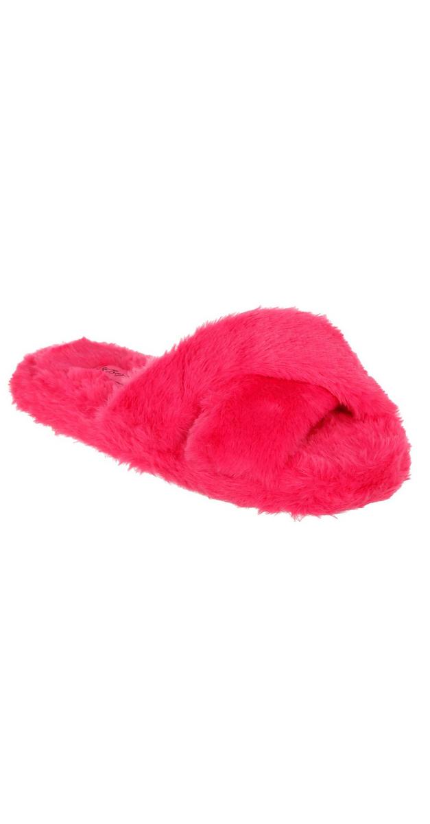 girls faux fur slippers