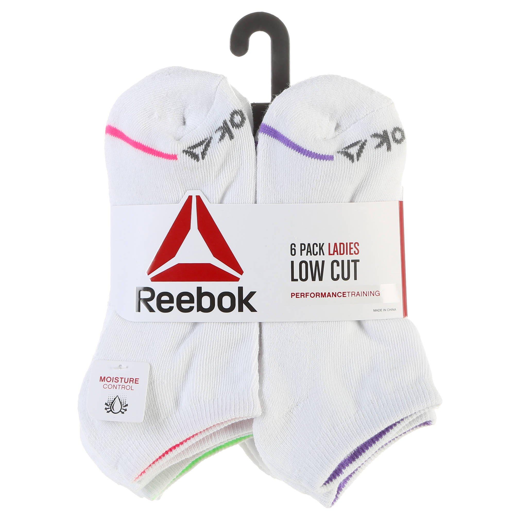 reebok 6 pack ladies low cut socks