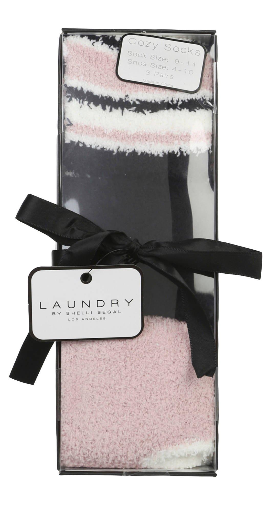 Women's 3 Pk Cozy Socks Gift Set Pink Burkes Outlet