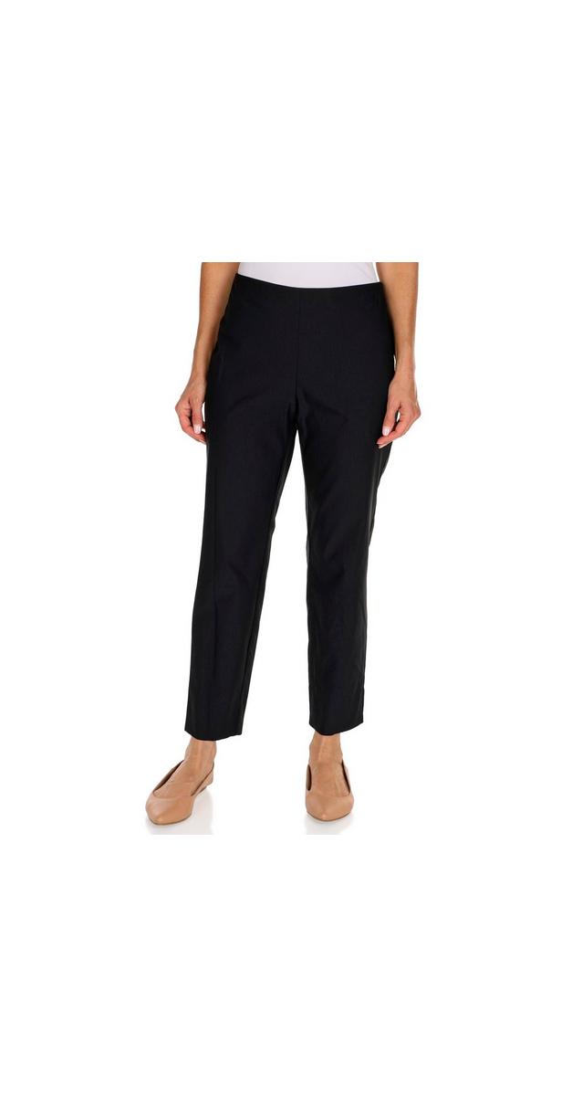 Women's Solid Split Hem Ankle Pants Black Burkes Outlet
