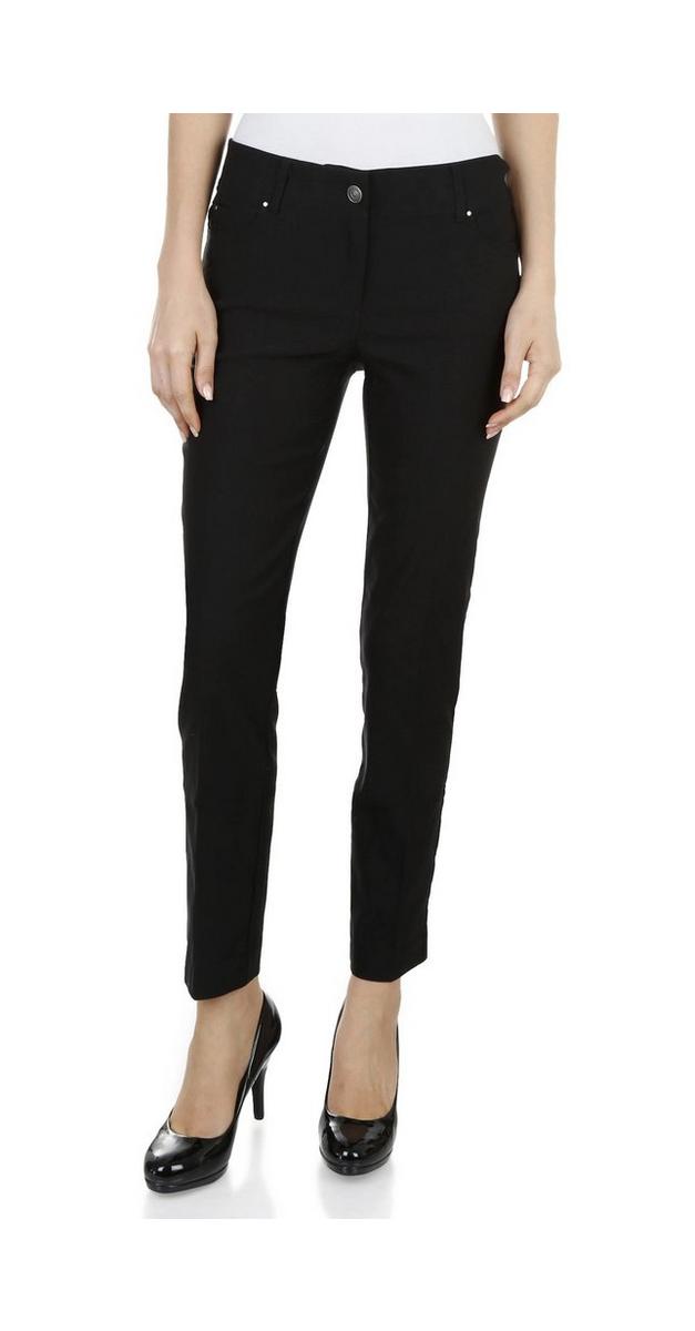 Women's Solid 5-Pocket Pants - Black | Burkes Outlet