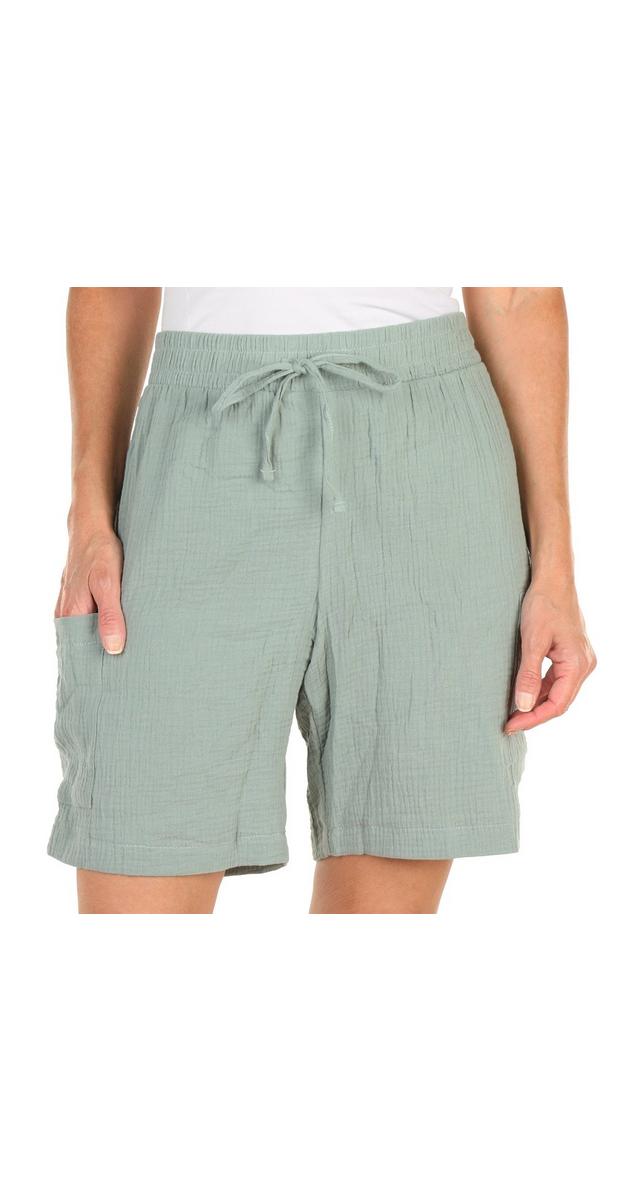 Womens Gauze Cargo Shorts Sage Burkes Outlet 9065