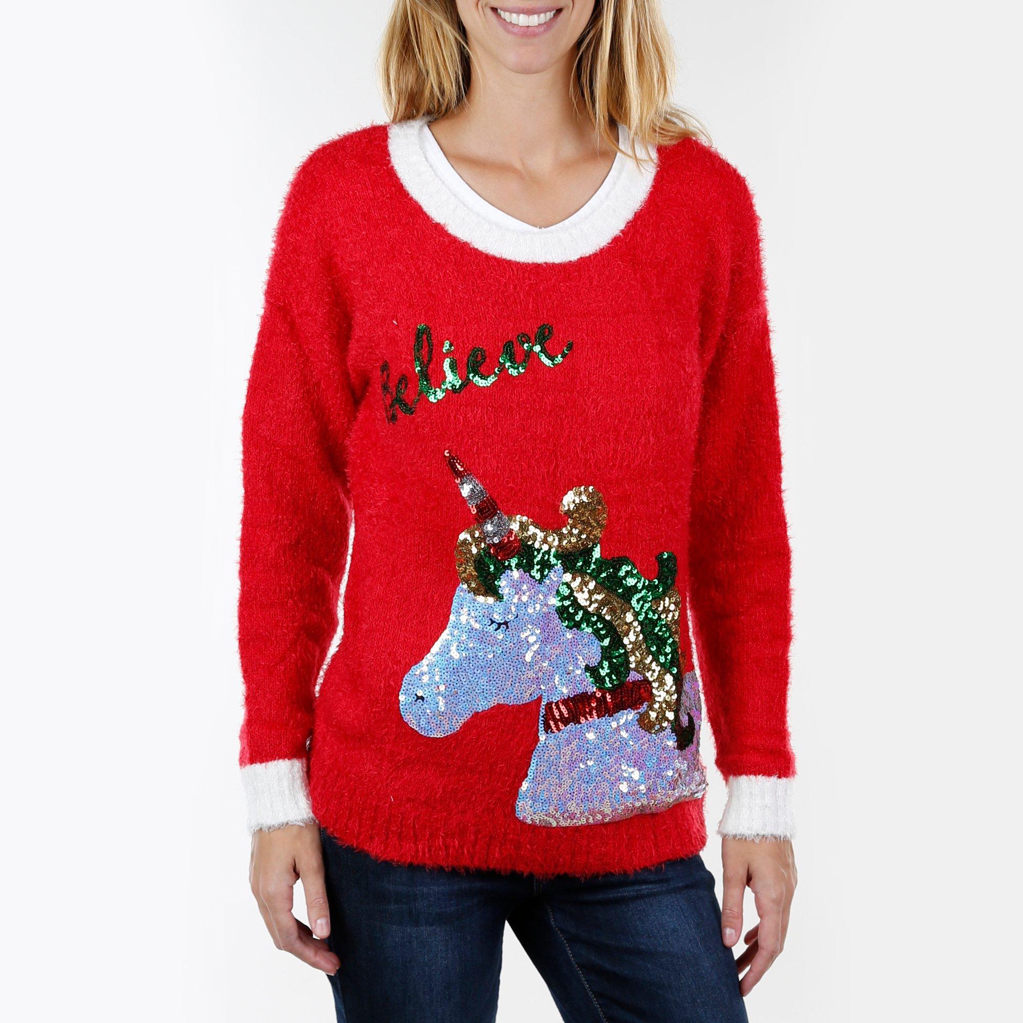 red sequin christmas jumper