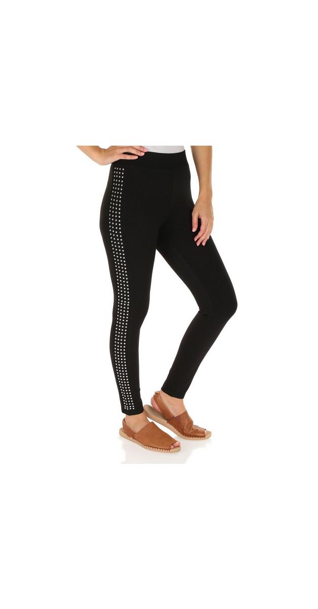 Women's Studded Seam Scuba Pants Black Burkes Outlet