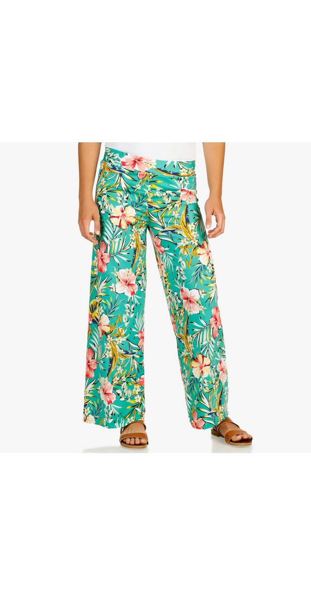 tropical wide leg pants