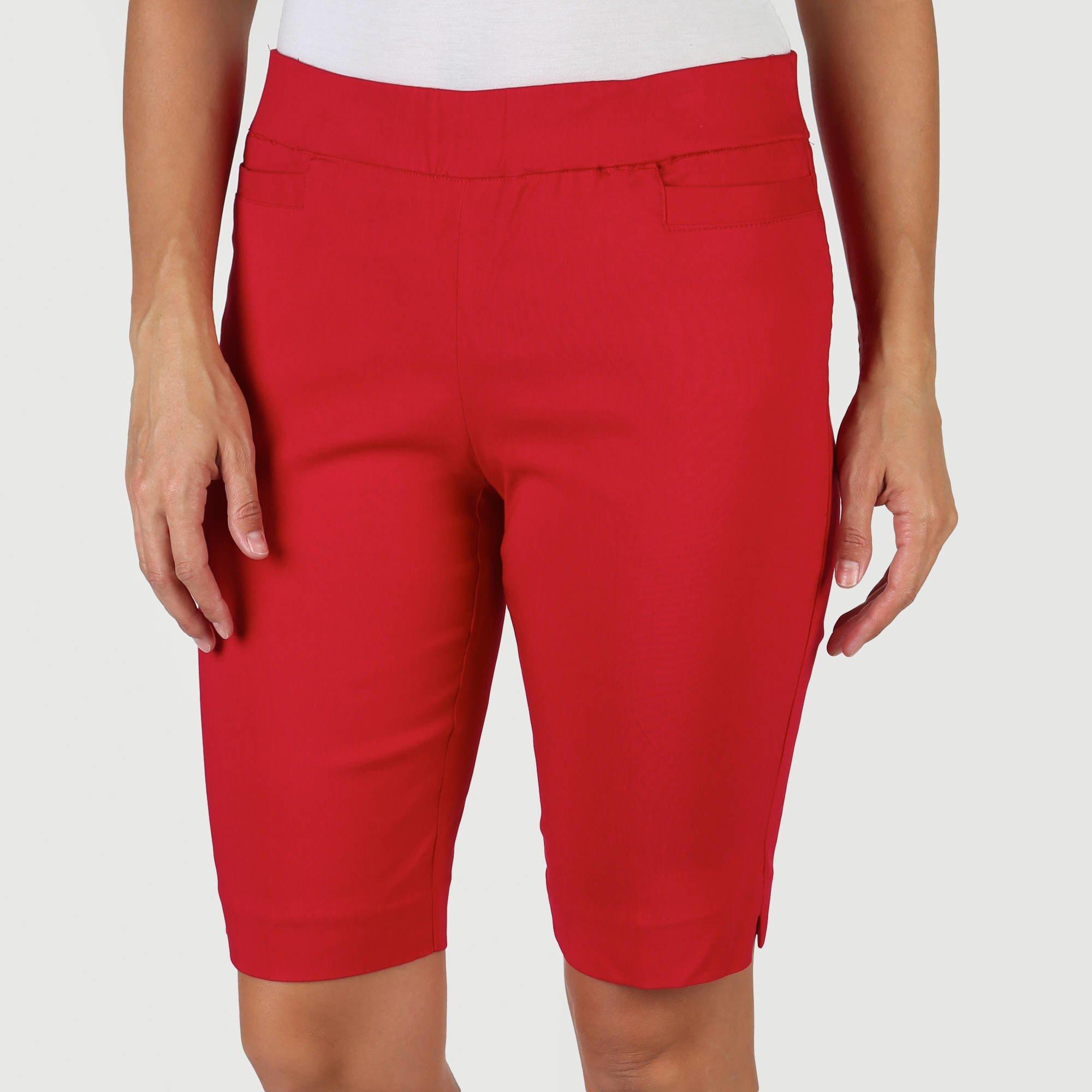 Women's Slimming Bermuda Shorts Red Burkes Outlet