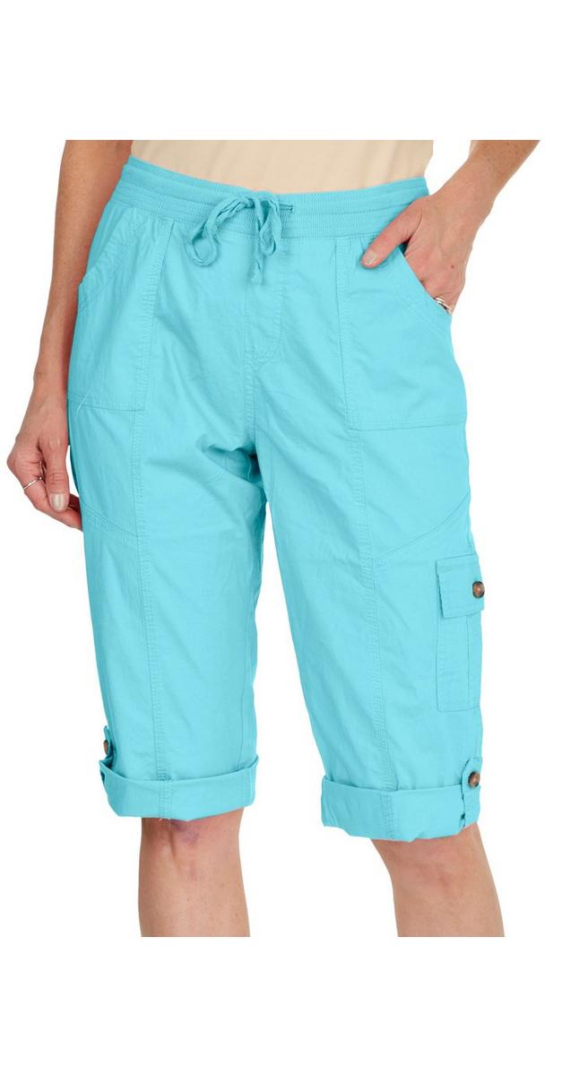 Women's Solid Suzanne Capri Pants - Blue | Burkes Outlet