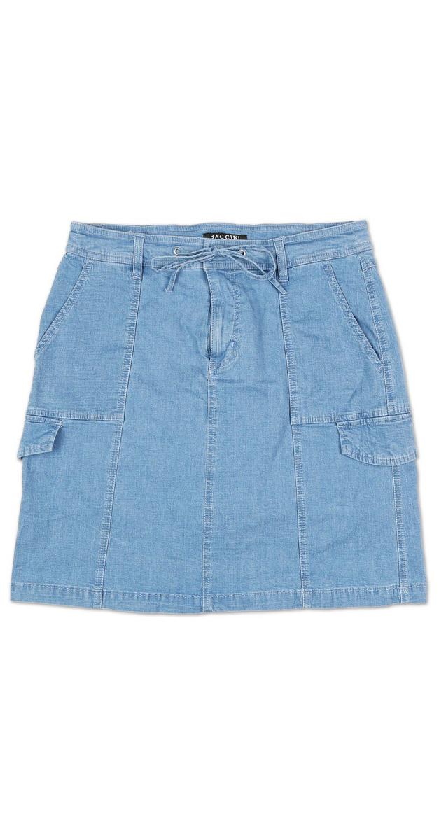 Women's Cargo Denim Skort - Light Wash | Burkes Outlet