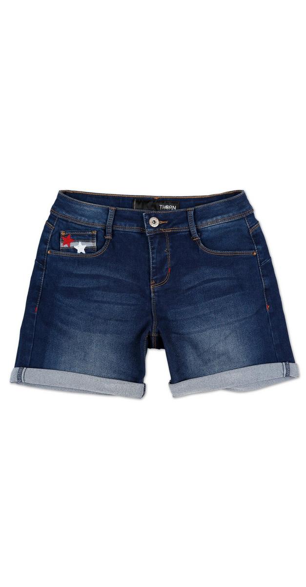 Women's Curvy Tummy Control Jean Shorts - Dark Wash | Burkes Outlet