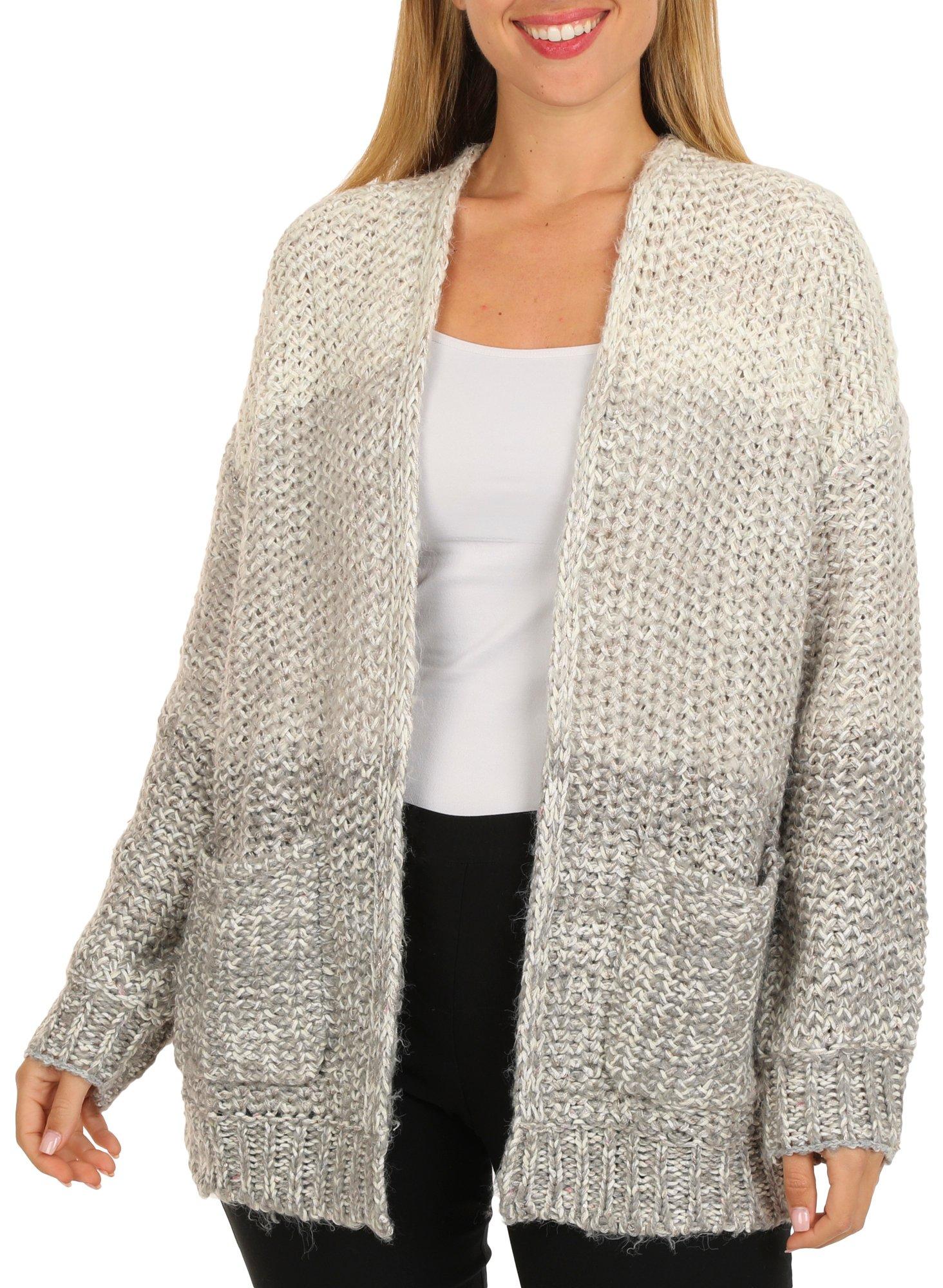 Women's Oversized Cable Knit Cardigan - Grey | Burkes Outlet