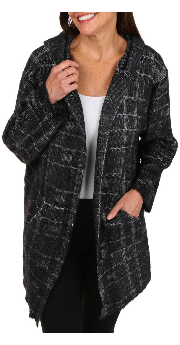 Women's Hooded Sweater Cardigan Black Burkes Outlet