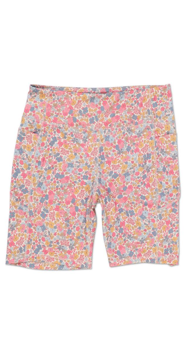 Women's Plus Active Floral Bike Shorts - Pink Multi | Burkes Outlet