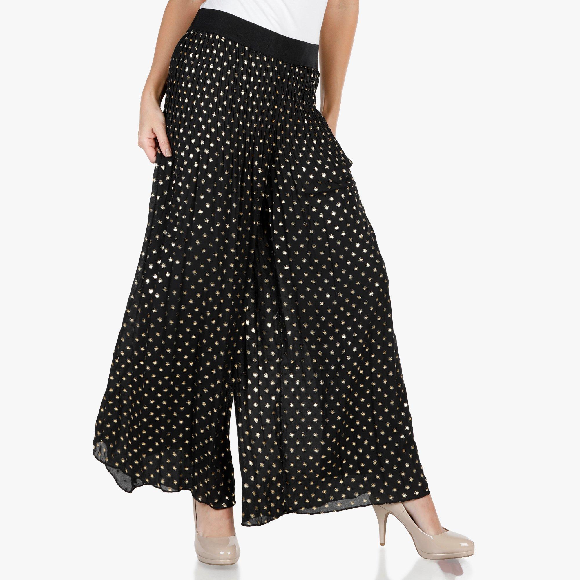 black chiffon palazzo trousers