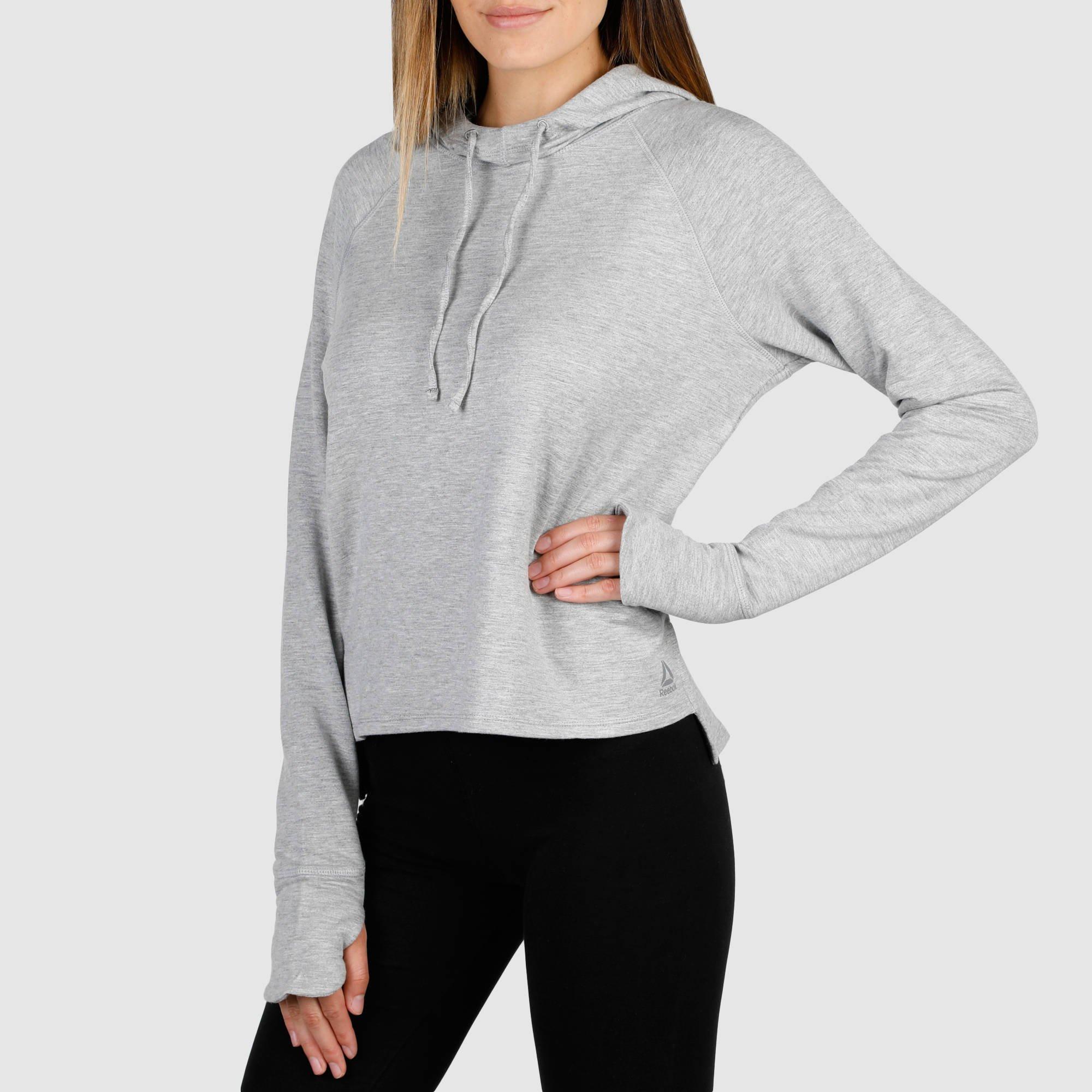 Cropped Popover Hoodie - Grey 