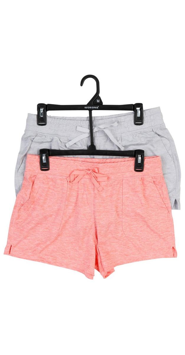 Women's Active Jersey Knit Shorts - Coral/Grey | Burkes Outlet