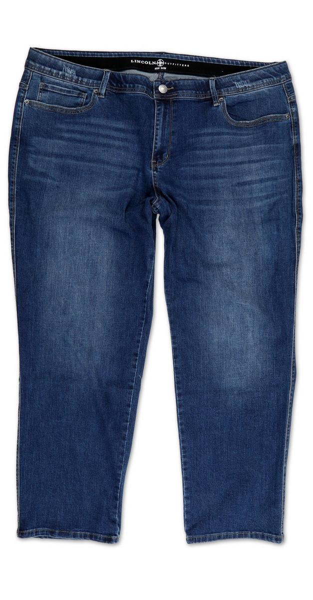 Women's Plus Mid Rise Straight Jeans - Medium Wash | Burkes Outlet