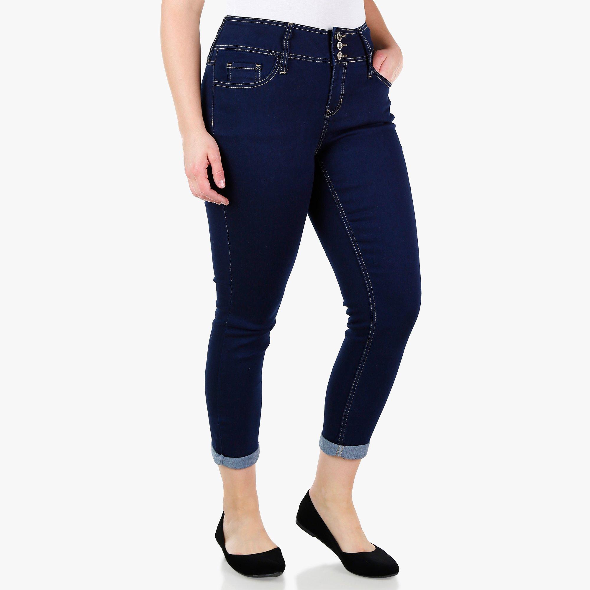 Junior Plus Hi-Rise Ankle Skinny Jeans - Dark | Burkes Outlet