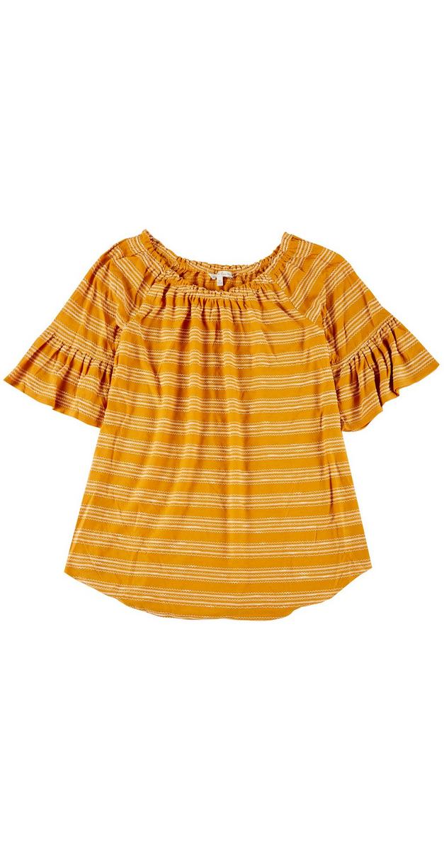 Women's Plus Bell Sleeve Off Shoulder Top - Yellow | Burkes Outlet