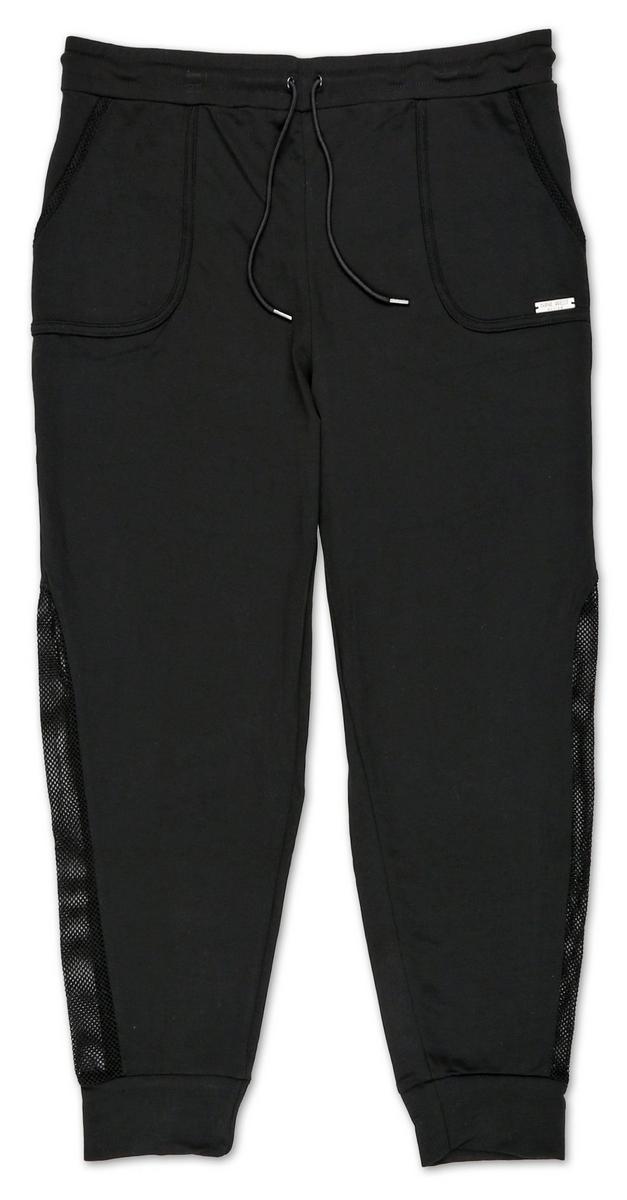 black mesh joggers