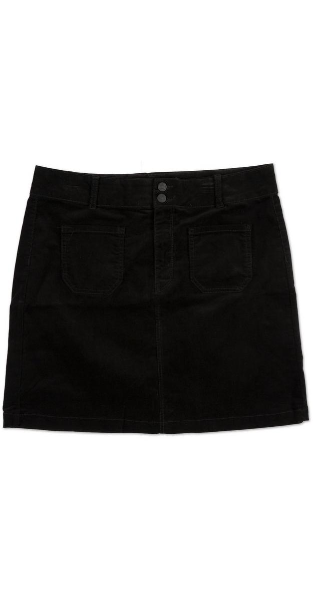 Juniors Plus Corduroy Mini Skirt - Black | Burkes Outlet
