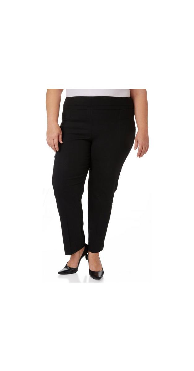 Women's Plus Slim Fit Ankle Pull-On Pants - Black | Burkes Outlet