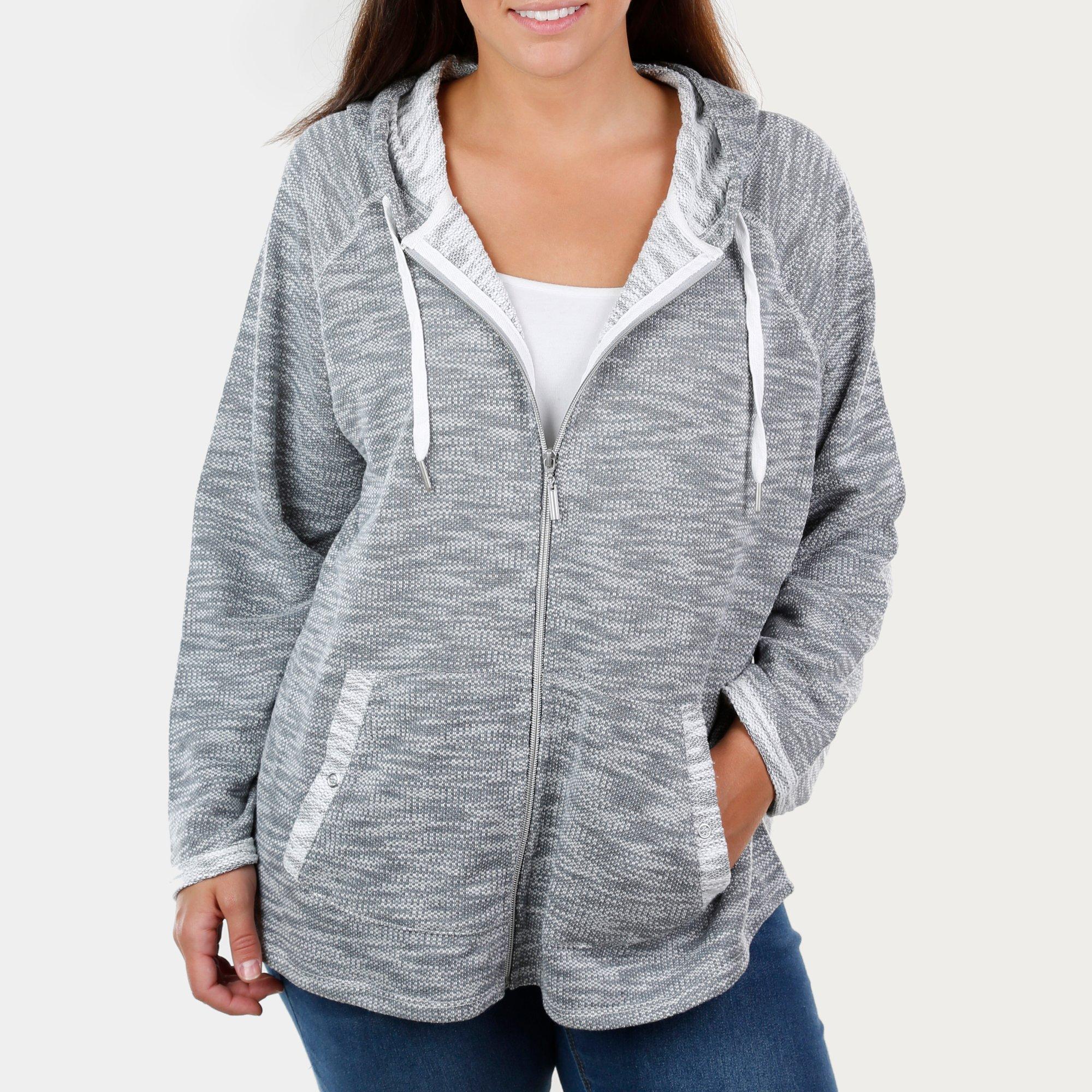 grey knitted hoodie womens