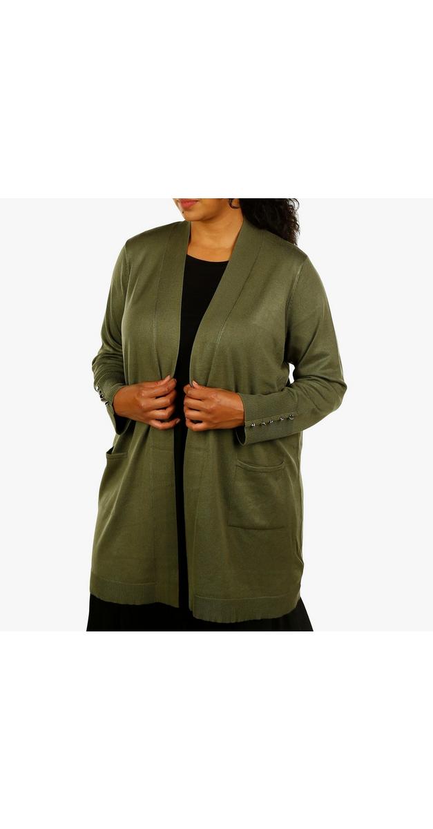 olive green duster cardigan