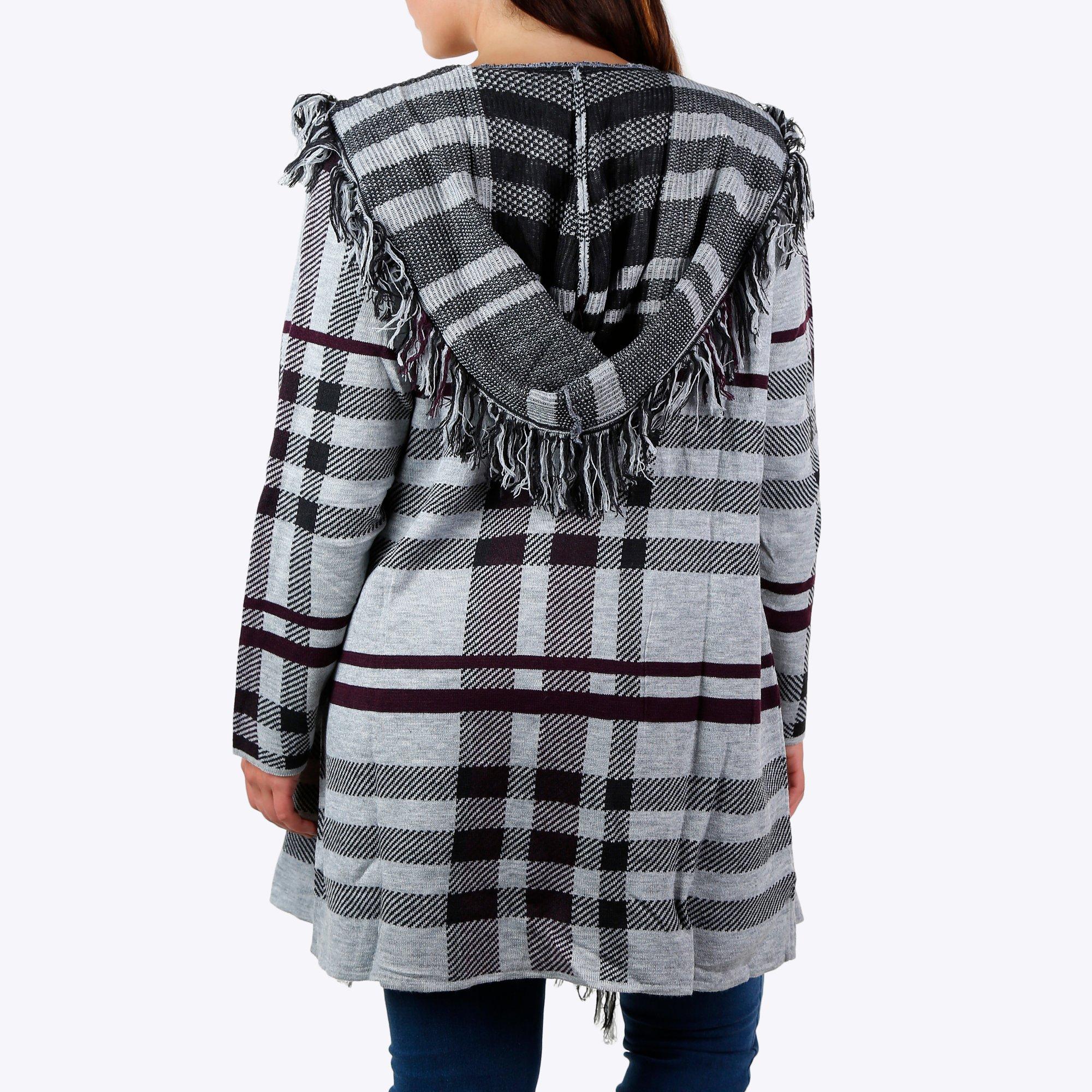 absolutely famous hooded plaid cardigan