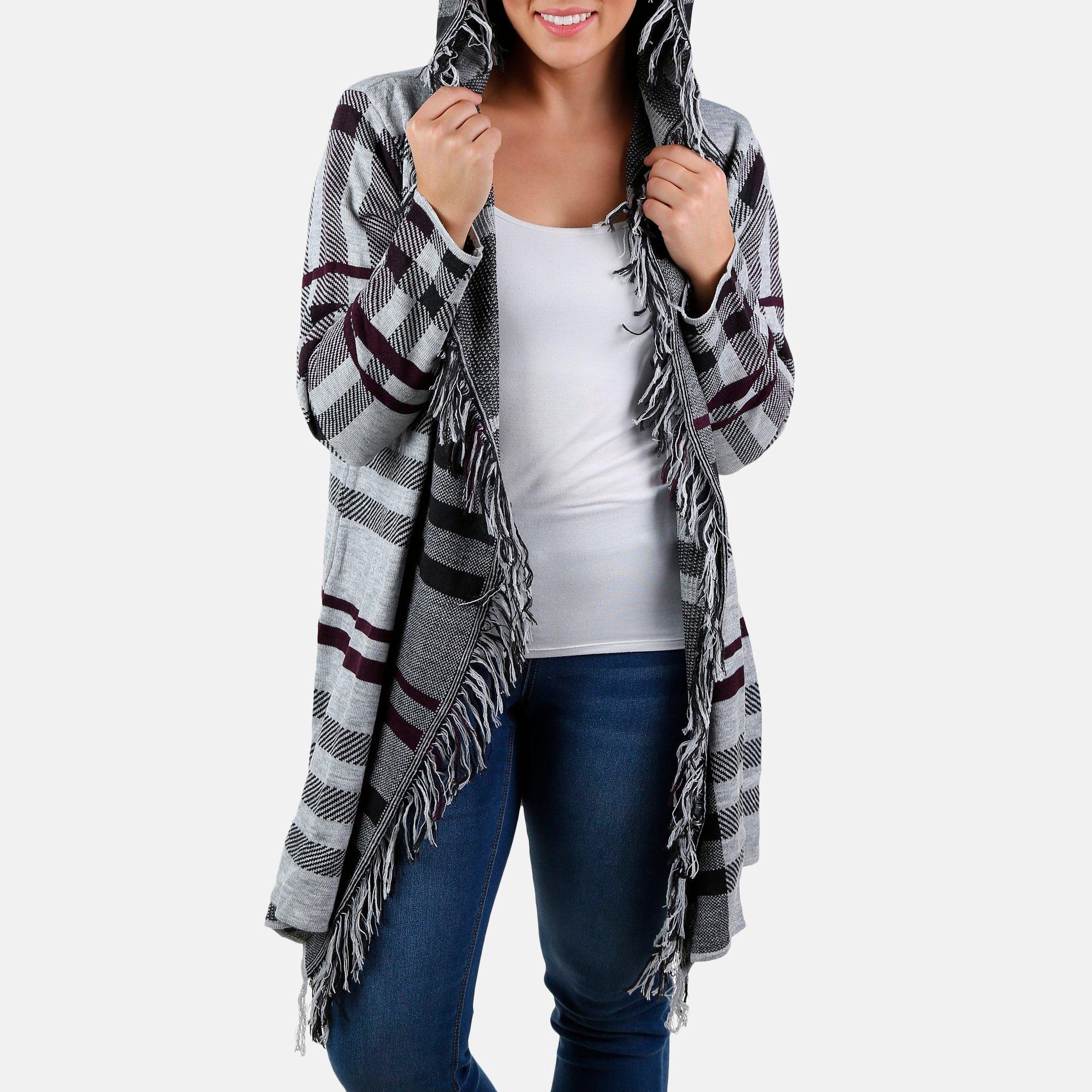 absolutely famous hooded plaid cardigan