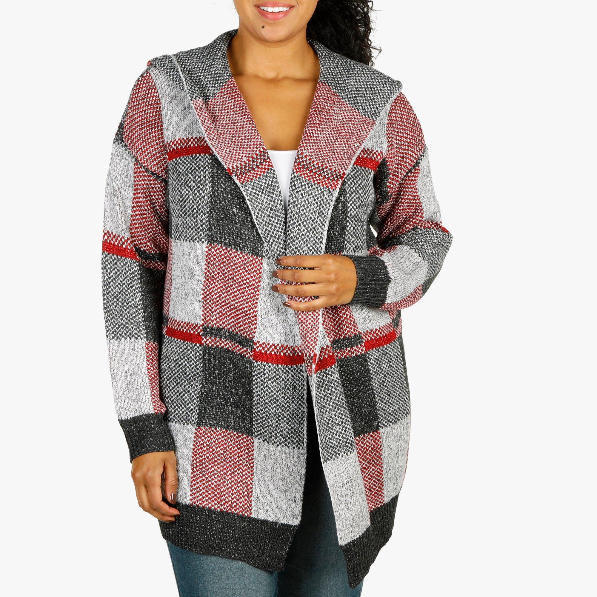 absolutely famous hooded plaid cardigan