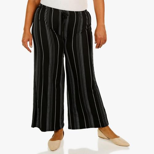 Women S Plus This Stripe Palazzo Pants Black White Burkes Outlet